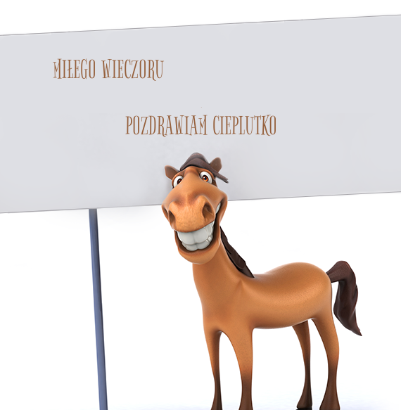 Uśmiechnięty koń miłego wieczoru